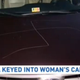 An image of a swastika that was apparently keyed into an elderly Virginia woman’s SUV
WJLA